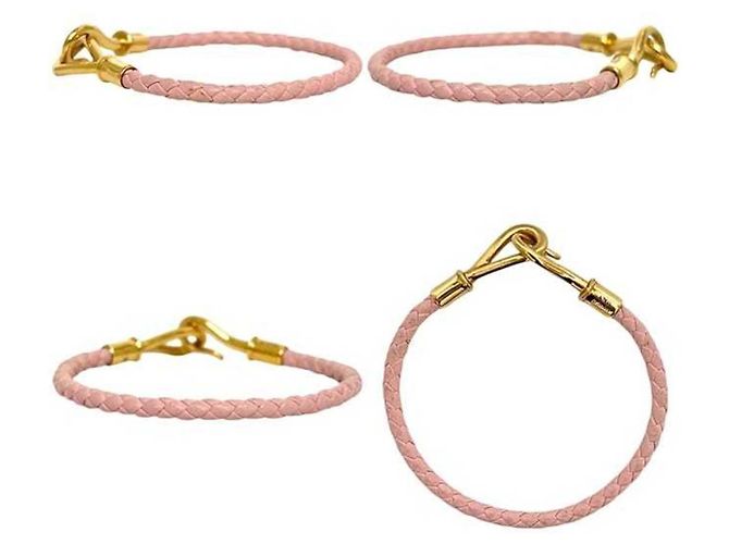 Hermès Bracciale in pelle rosa e metallo Hermes - vista 2