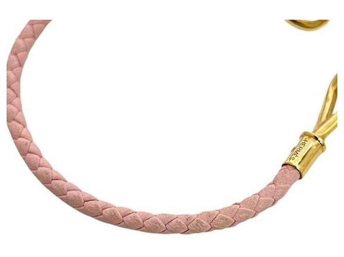 Hermès Bracciale in pelle rosa e metallo Hermes - vista 3