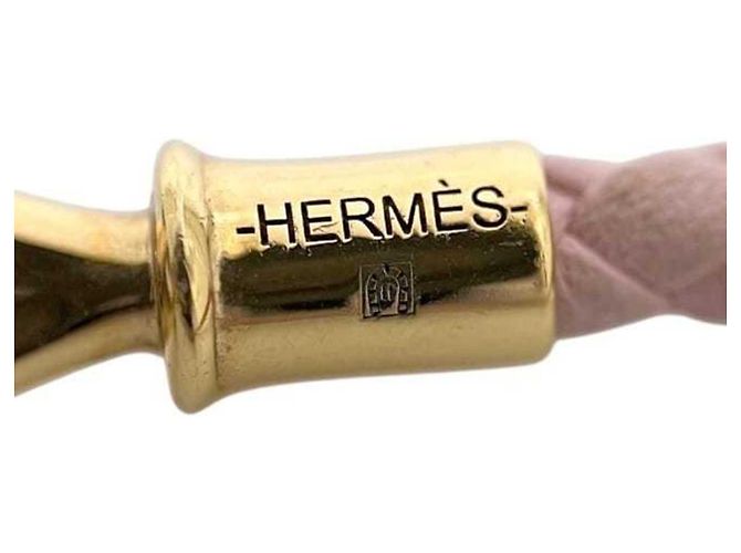 Hermès Bracciale in pelle rosa e metallo Hermes - vista 9