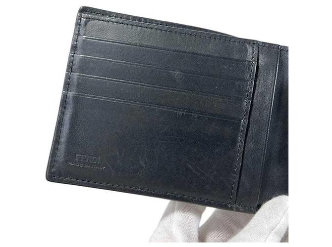 Fendi Bi-fold Wallet in Black Leather Brown - view 10