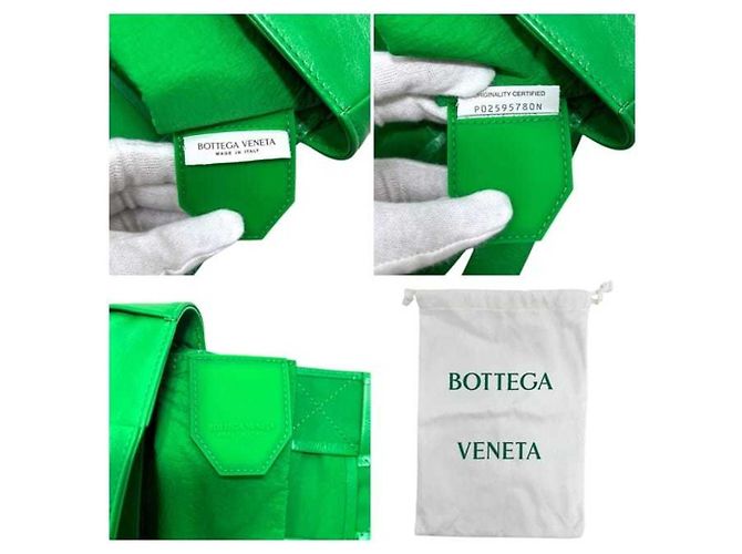 Borsa a tracolla in pelle verde Bottega Veneta - vista 10
