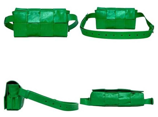 Borsa a tracolla in pelle verde Bottega Veneta - vista 2
