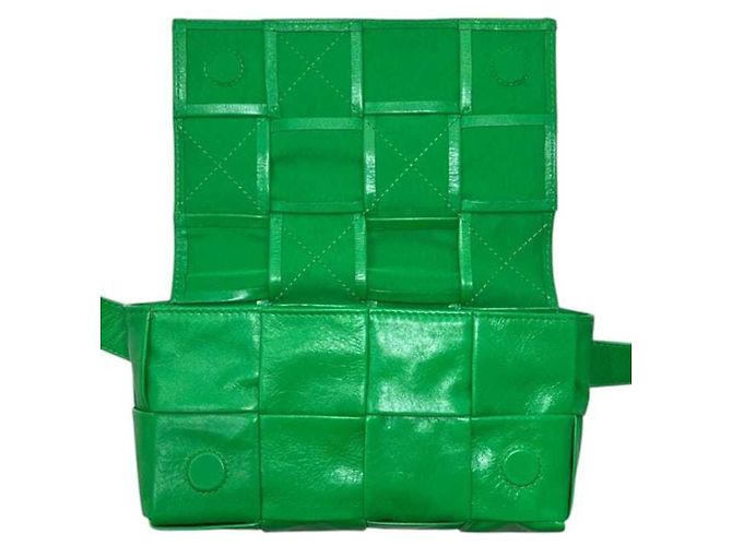 Borsa a tracolla in pelle verde Bottega Veneta - vista 3