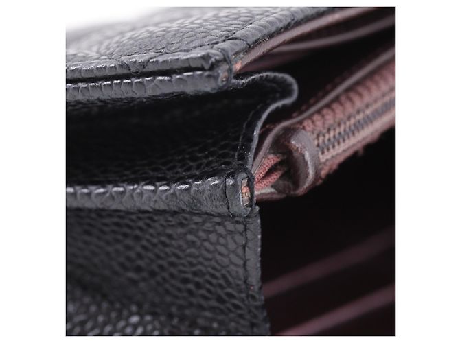 Cartera larga Chanel de piel de becerro granulada negra Negro - vista 13