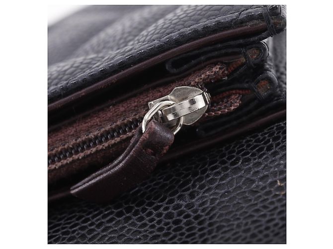 Cartera larga Chanel de piel de becerro granulada negra Negro - vista 14