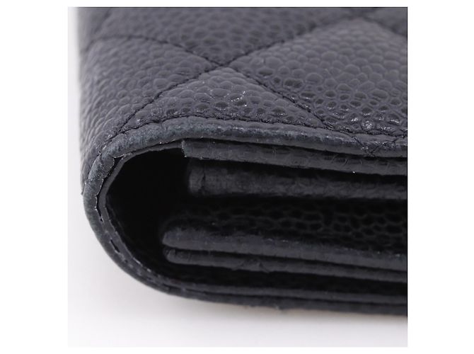 Cartera larga Chanel de piel de becerro granulada negra Negro - vista 15