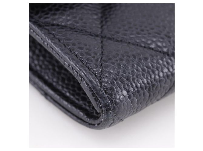 Cartera larga Chanel de piel de becerro granulada negra Negro - vista 4