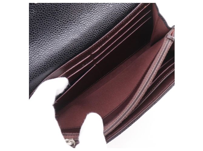Cartera larga Chanel de piel de becerro granulada negra Negro - vista 7