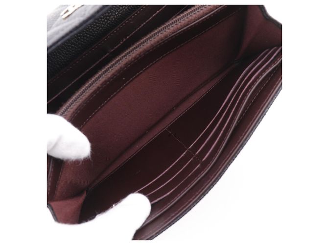 Cartera larga Chanel de piel de becerro granulada negra Negro - vista 9