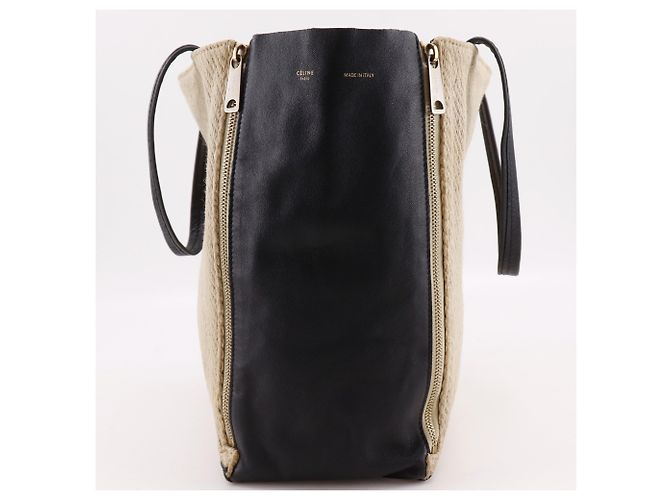 Céline Bolso Celine Cabas Kaba Gazette Tote Bag Negro Beige - vista 15