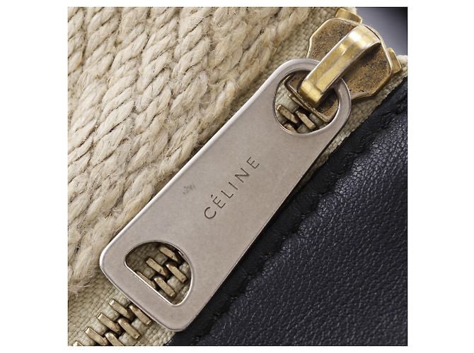 Céline Bolso Celine Cabas Kaba Gazette Tote Bag Negro Beige - vista 17
