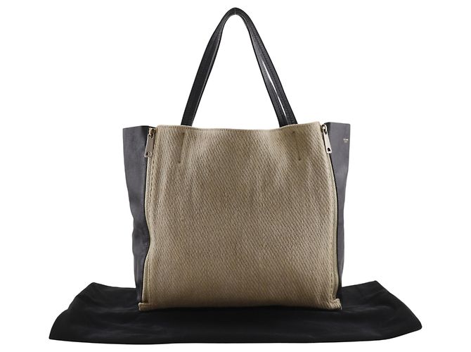 Céline Bolso Celine Cabas Kaba Gazette Tote Bag Negro Beige - vista 19