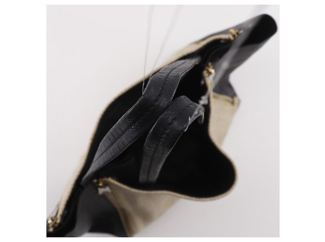 Céline Bolso Celine Cabas Kaba Gazette Tote Bag Negro Beige - vista 5