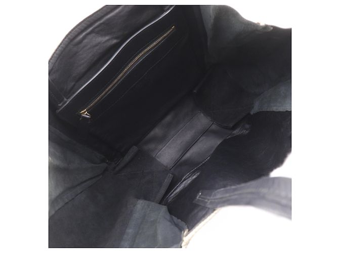 Céline Bolso Celine Cabas Kaba Gazette Tote Bag Negro Beige - vista 6