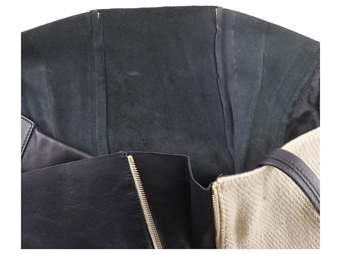 Céline Bolso Celine Cabas Kaba Gazette Tote Bag Negro Beige - vista 8