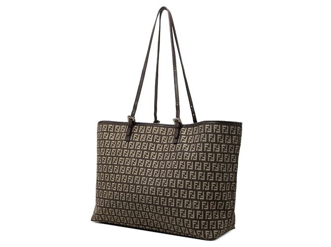 Fendi Zucchino Tote Bag Braun Beige - Ansicht 2