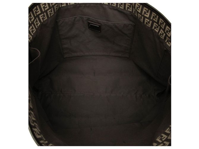 Fendi Zucchino Tote Bag Braun Beige - Ansicht 4
