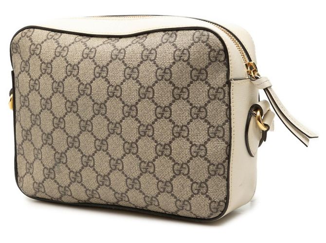 Borsa a tracolla Gucci GG Supreme Horsebit Bianco Beige - vista 2