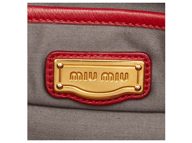 Borsa a tracolla Miu Miu Matelassé Rosso Beige - vista 12
