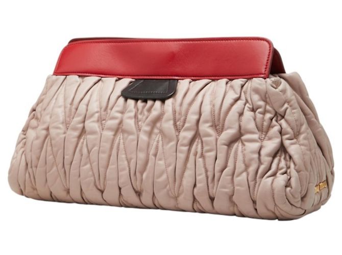 Borsa a tracolla Miu Miu Matelassé Rosso Beige - vista 2
