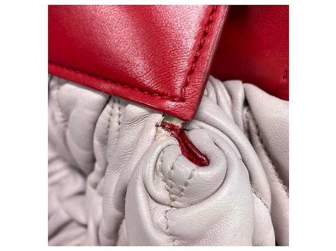 Borsa a tracolla Miu Miu Matelassé Rosso Beige - vista 8