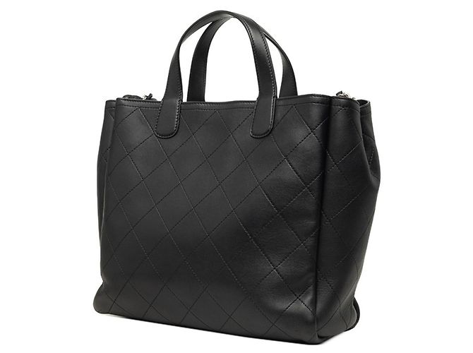 Chanel Coco Mark Wild Stitch Tote Bag Schwarz - Ansicht 2