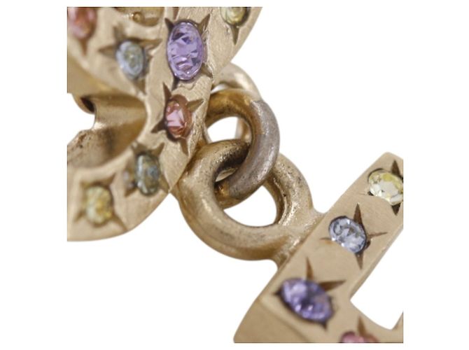 Boucles d'oreilles puces Chanel Coco Mark No. 5 Doré - vue 6