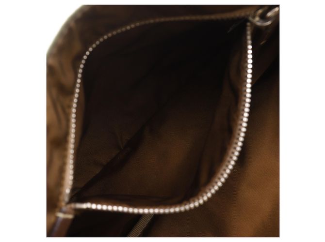Mini borsa tote Prada in nylon kaki Cachi - vista 8