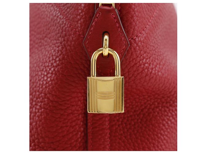 Hermès Borsa Hermes Bolide 35 in pelle Taurillon Clemence rossa Rosso - vista 11