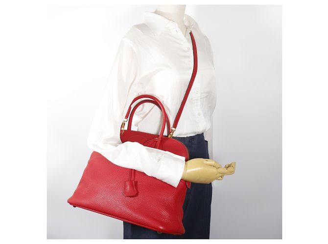 Hermès Borsa Hermes Bolide 35 in pelle Taurillon Clemence rossa Rosso - vista 14
