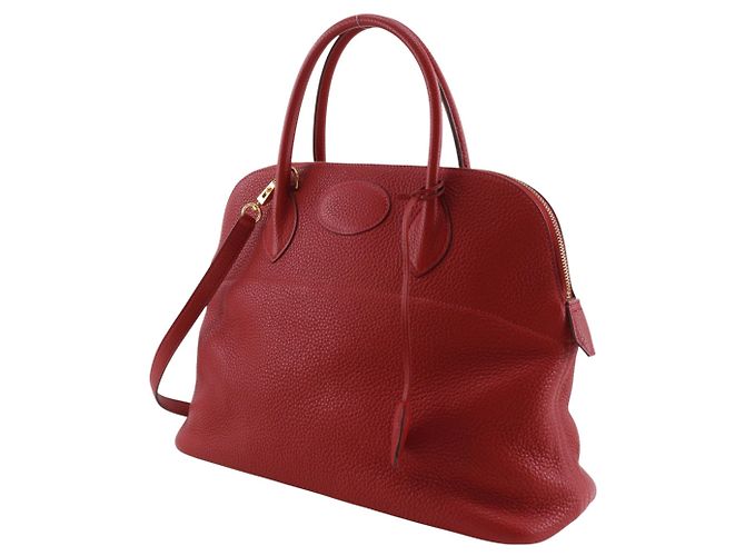 Hermès Borsa Hermes Bolide 35 in pelle Taurillon Clemence rossa Rosso - vista 2