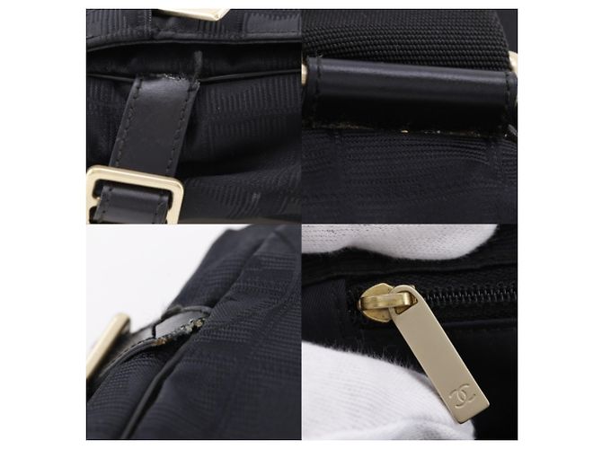 Borsa a tracolla Chanel in tela di nylon nera Nero - vista 10