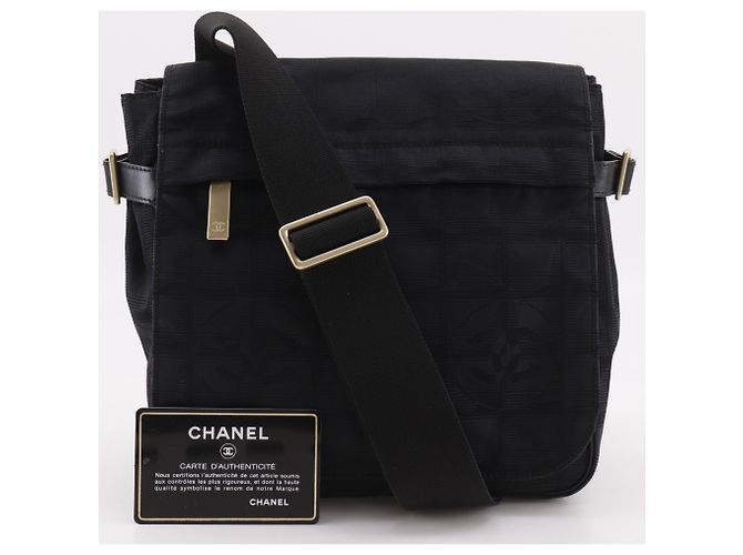Borsa a tracolla Chanel in tela di nylon nera Nero - vista 17