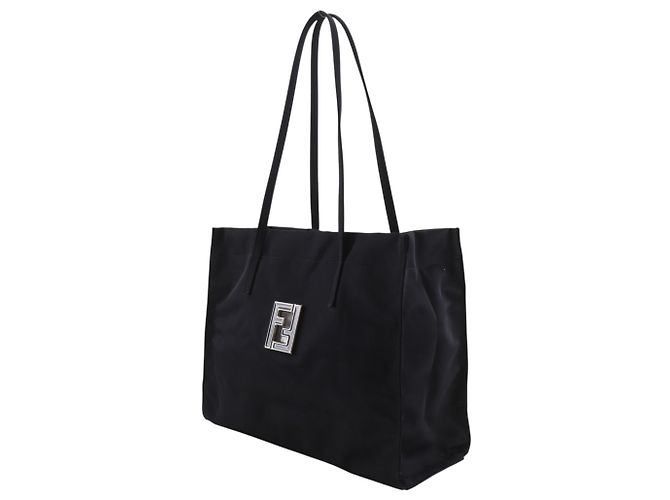 Fendi Logo Plate Tote Bag Schwarz - Ansicht 2