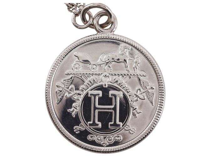 Hermès Hermes Exlibris MM Halskette Silber Golden - Ansicht 7
