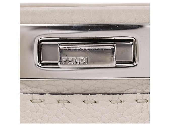 Borsa a mano Fendi Peekaboo Selleria Medium Grigio - vista 15