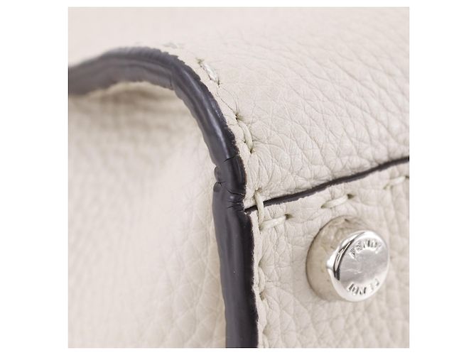 Borsa a mano Fendi Peekaboo Selleria Medium Grigio - vista 4