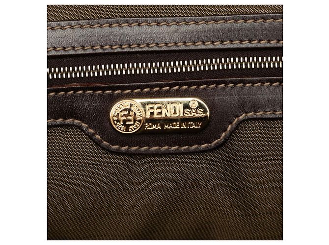 Fendi Zucca Handtasche braun Leder und Canvas - Ansicht 5