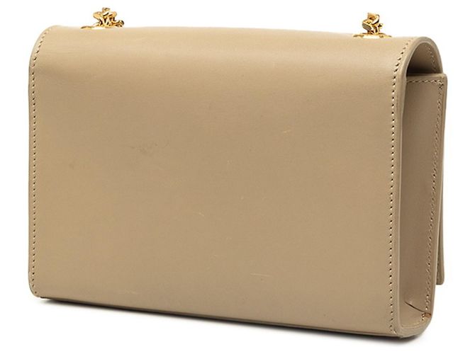 Autre Marque Borsa a tracolla con catena Saint Laurent YSL Logo Kate Small con nappina Beige - vista 2