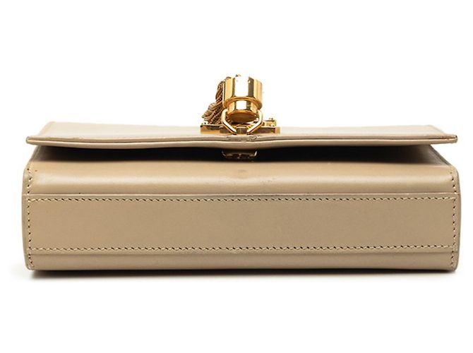 Autre Marque Borsa a tracolla con catena Saint Laurent YSL Logo Kate Small con nappina Beige - vista 3