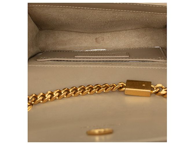 Autre Marque Borsa a tracolla con catena Saint Laurent YSL Logo Kate Small con nappina Beige - vista 4