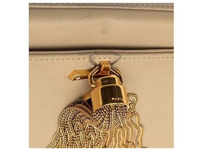 Autre Marque Borsa a tracolla con catena Saint Laurent YSL Logo Kate Small con nappina Beige - vista 5