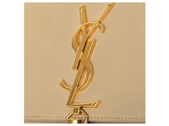 Autre Marque Borsa a tracolla con catena Saint Laurent YSL Logo Kate Small con nappina Beige - vista 6
