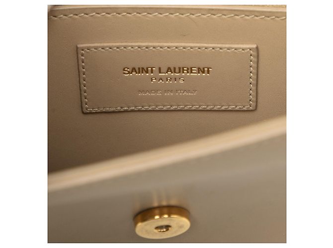 Autre Marque Borsa a tracolla con catena Saint Laurent YSL Logo Kate Small con nappina Beige - vista 7