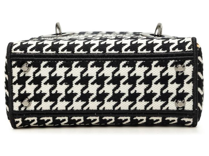 Borsa Christian Dior Dior Lady D-Lite Mini Nero Bianco - vista 3