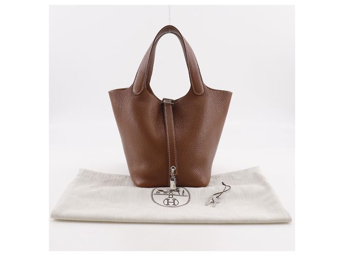 Hermès Sac à main Hermes Picotin Lock 18 PM Marron - vue 14