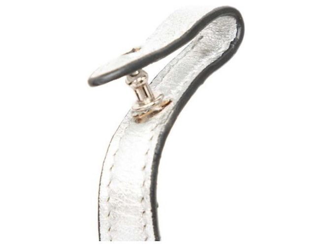 Prada Silver Leather Chain Handbag Silvery - view 6