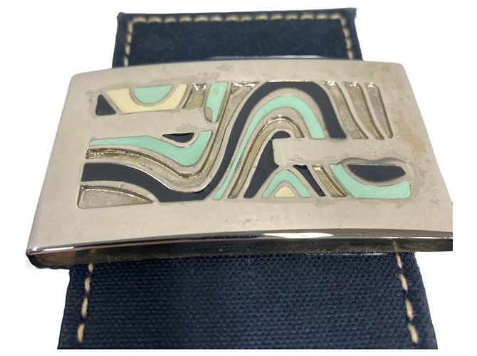 Fendi FF Logo Schnalle Tote Bag Marineblau - Ansicht 8
