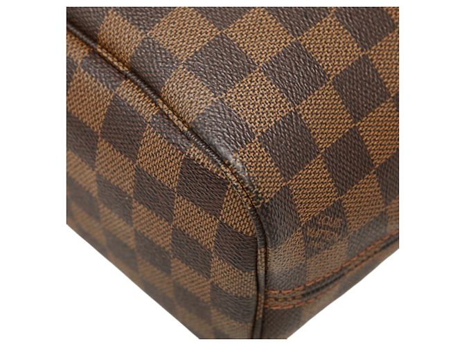 Sac Cabas Louis Vuitton Damier Neverfull PM Marron Rouge Fuschia - vue 4