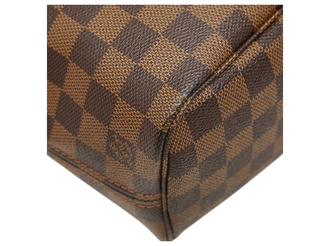 Sac Cabas Louis Vuitton Damier Neverfull PM Marron Rouge Fuschia - vue 5